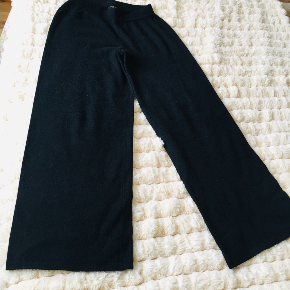 Black Wide-Leg Cashmere pants